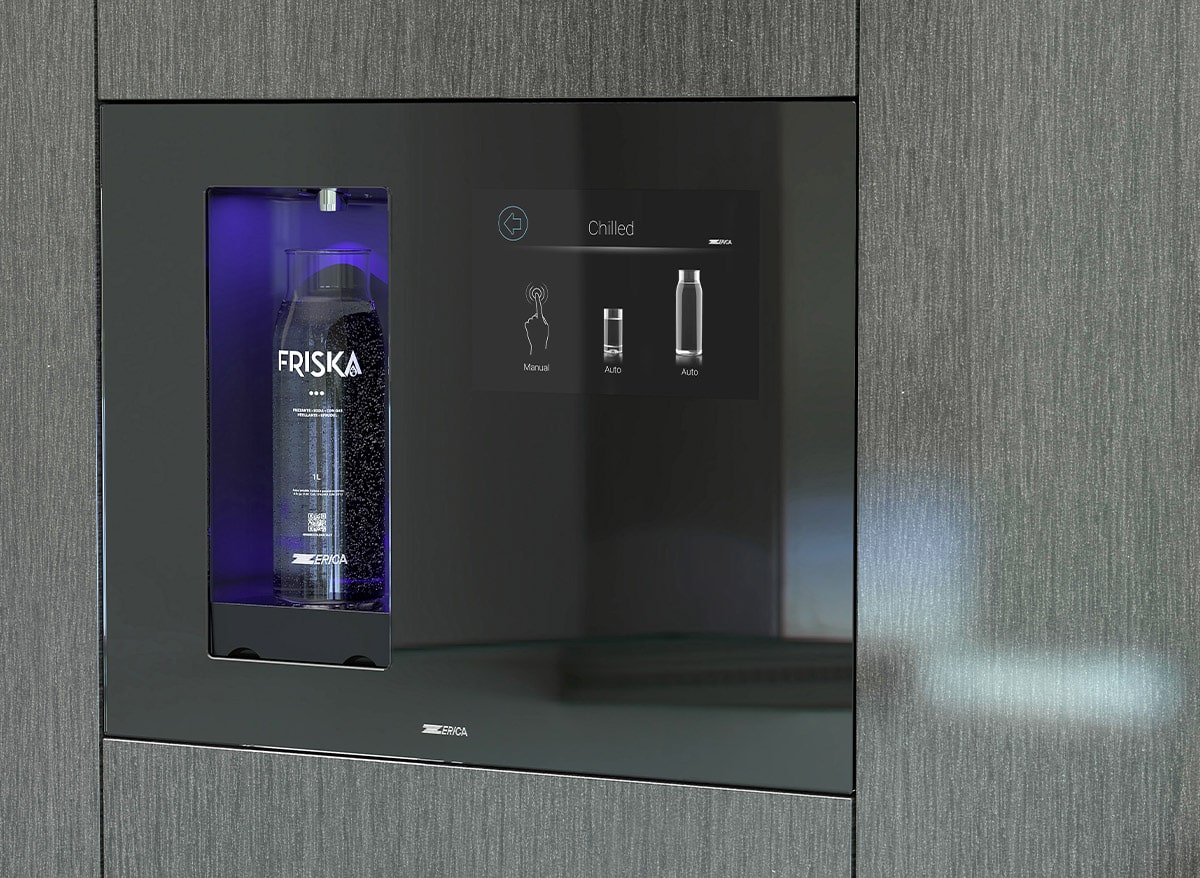 dispenser da incasso acqua ambiente, fredda e frizzante I Wall Zerica